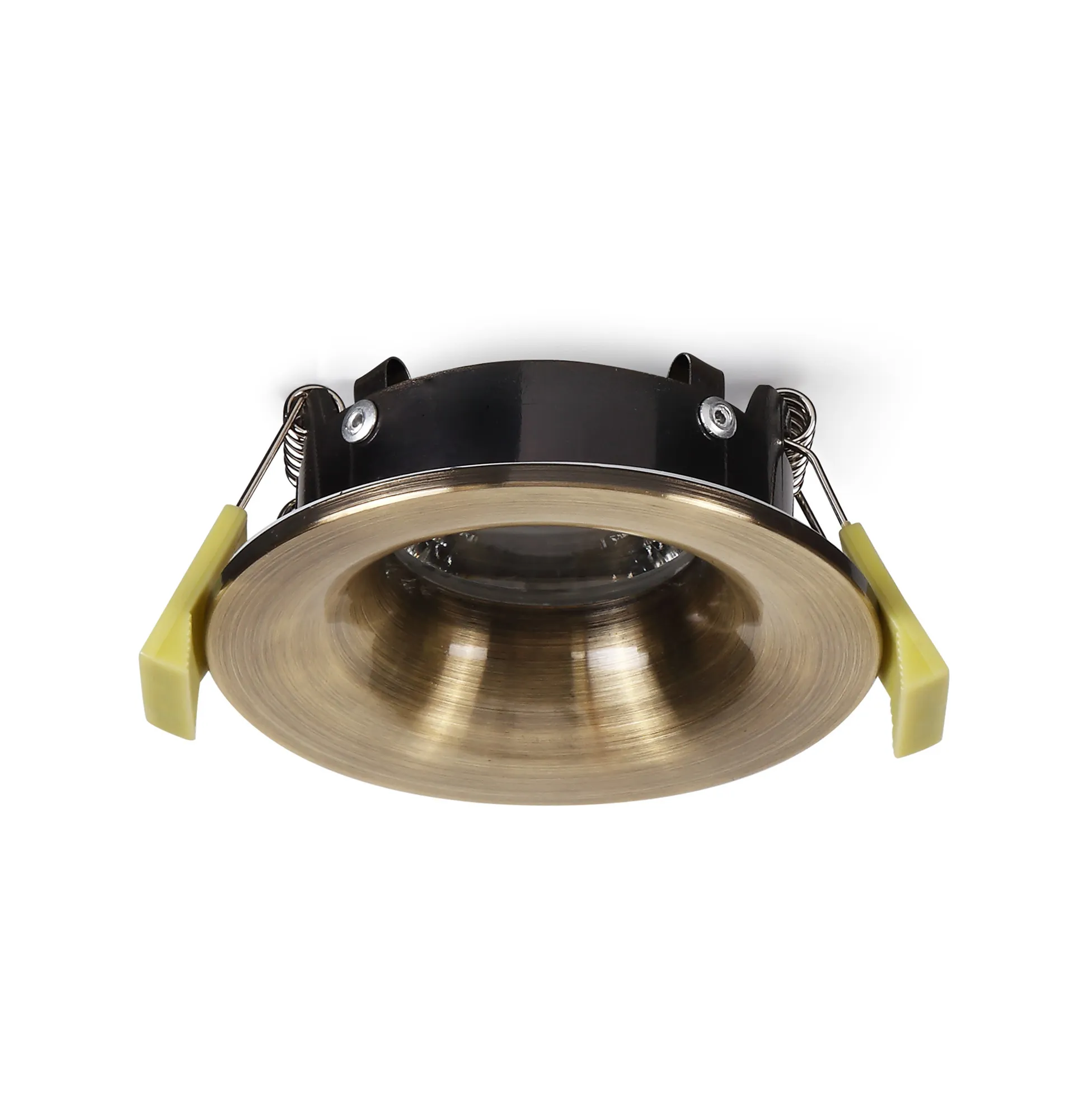 Bruve GU10 Recessed Round Antique Brass IP65 Downlighter, Cut-Out 68mm DX200404  Dlux Bruve IP65